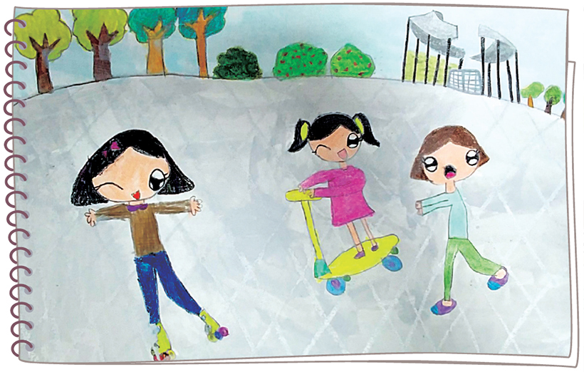 김아린 어린이의 인라인스케이트 그림
