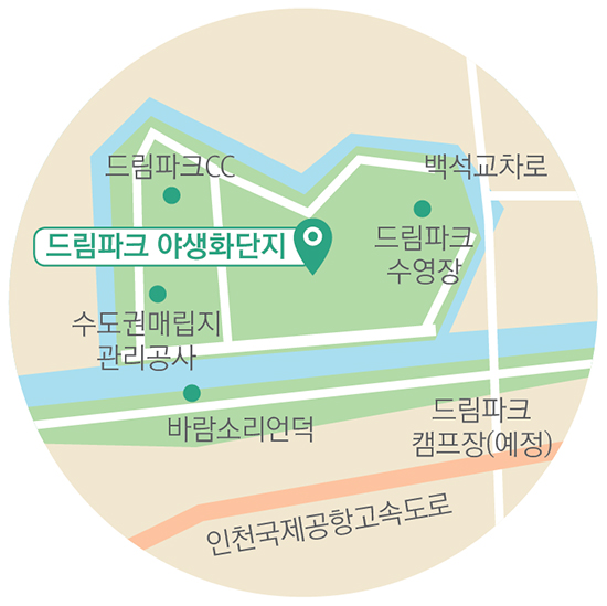 드림파크 야생화단지 약도