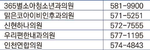 신현동 의료기관 목록 및 연락처