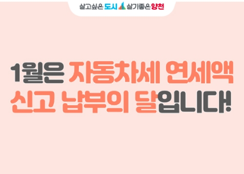 1월은 자동차세 연세액 신고납부의 달