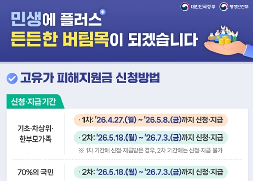 고유가 피해지원금 2차 신청