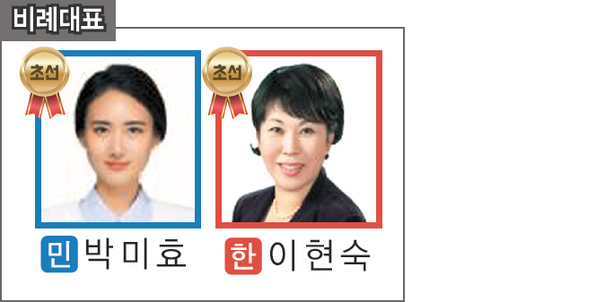 비례대표 더불어민주당 박미효, 자유한국당 이현숙