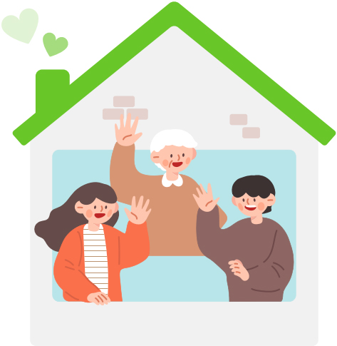 한지붕 세대공감 일러스트