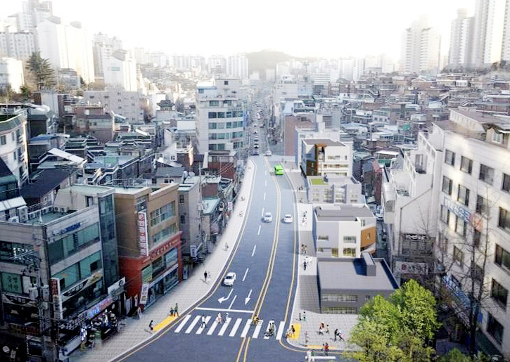 장터길 도로확장 조감도