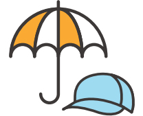 통풍이 잘 되는 옷 입고 양산 쓰기