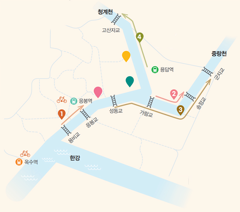 성동 수변길 약도