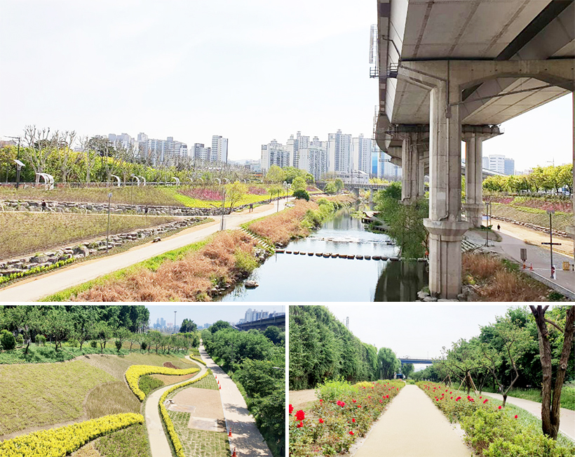  용답역~고산자교 수변길 풍경