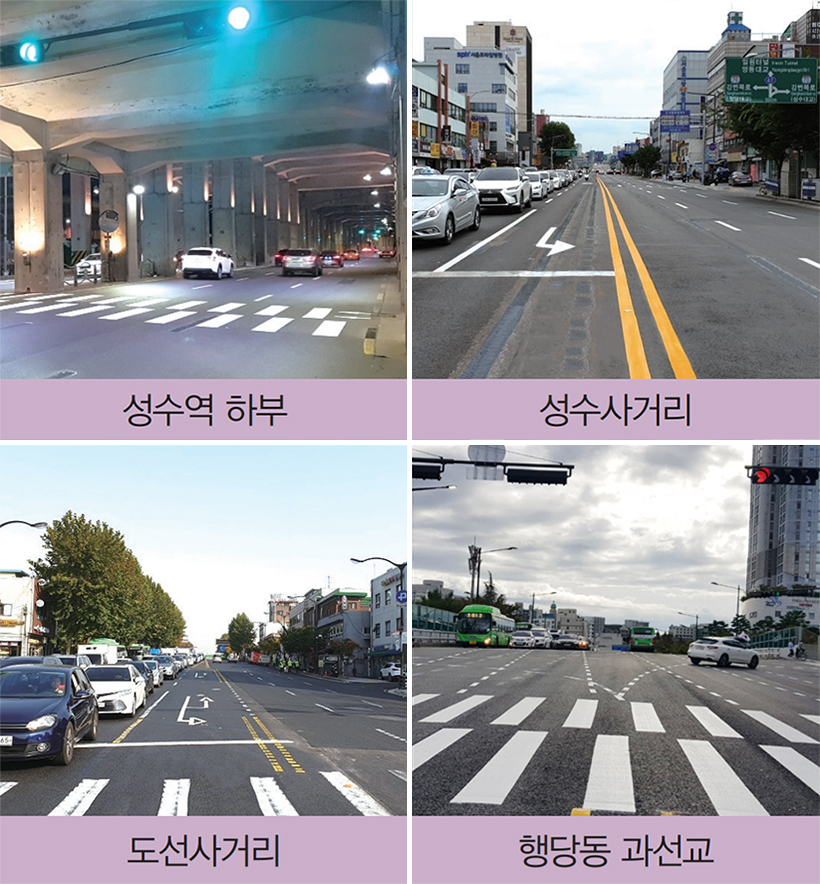 성수역 하부 성수사거리 도선사거리 행당동 과선교