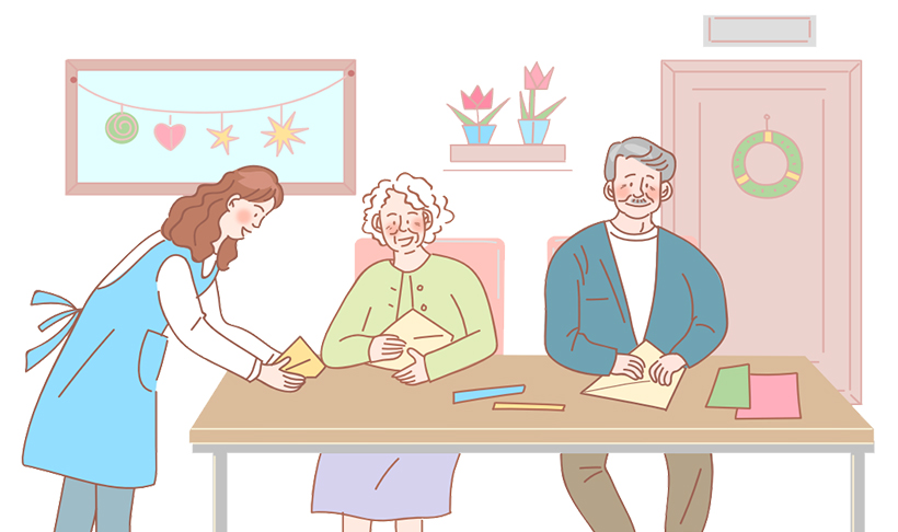 어르신 돌봄 일러스트