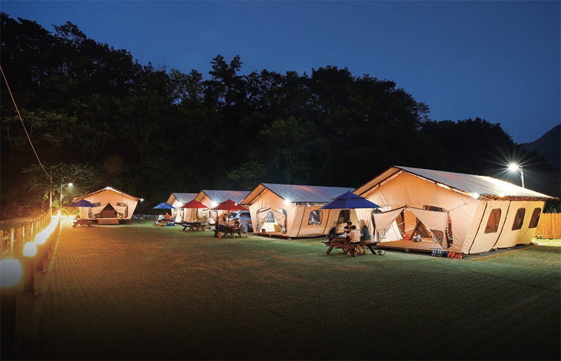 영월캠프 글램핑장 야경