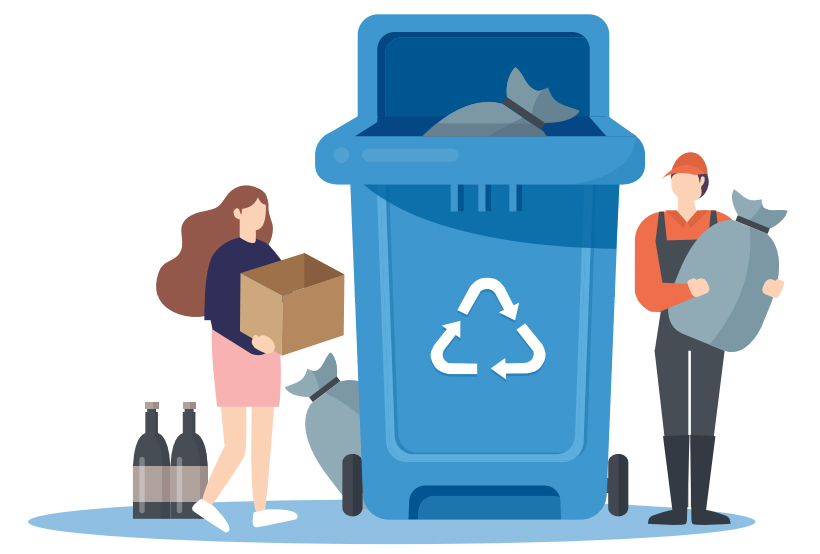 대형생활 폐기물 배출신고 일러스트