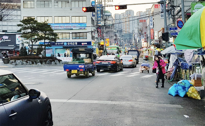 금호역~금남시장 일대 도로 확장 전