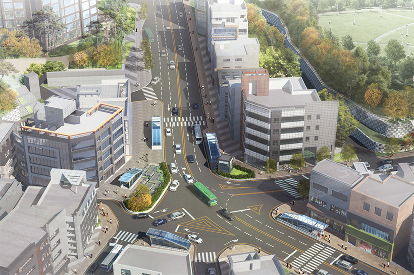 신금호역 일대 도로 확장 후