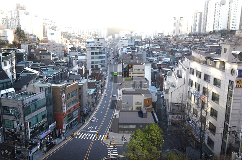 금호역~금남시장 일대 도로 확장 후