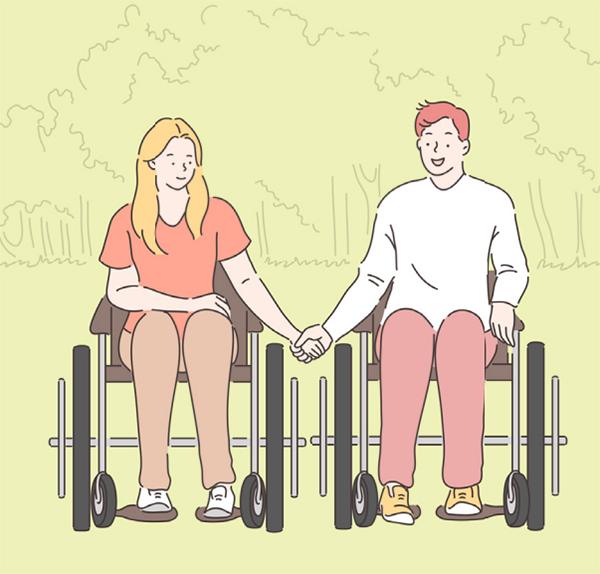 장애인 이동보조기기 일러스트
