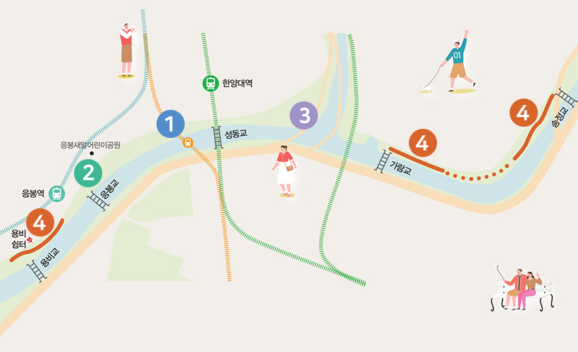 성동의 수변 꽃길 약도