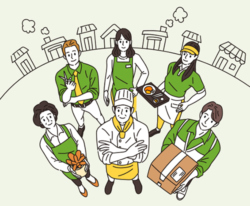 재창업 소상공인 고용장려금 일러스트