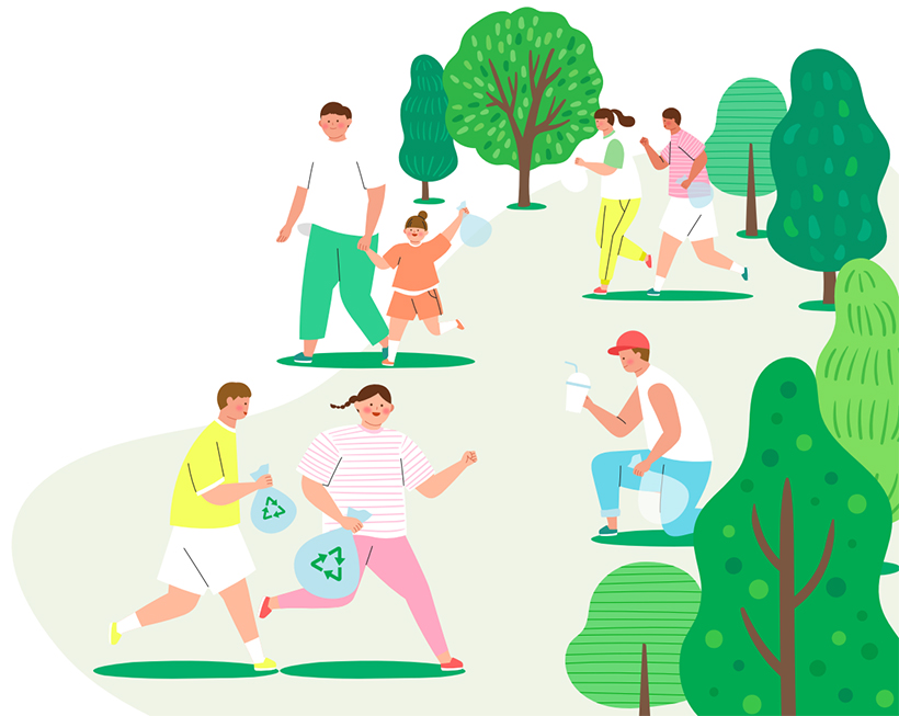 함께Green캠페인 일러스트