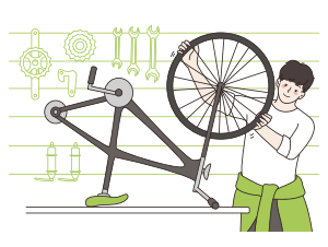 자전거 수리 일러스트
