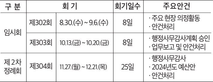 회기 운영계획