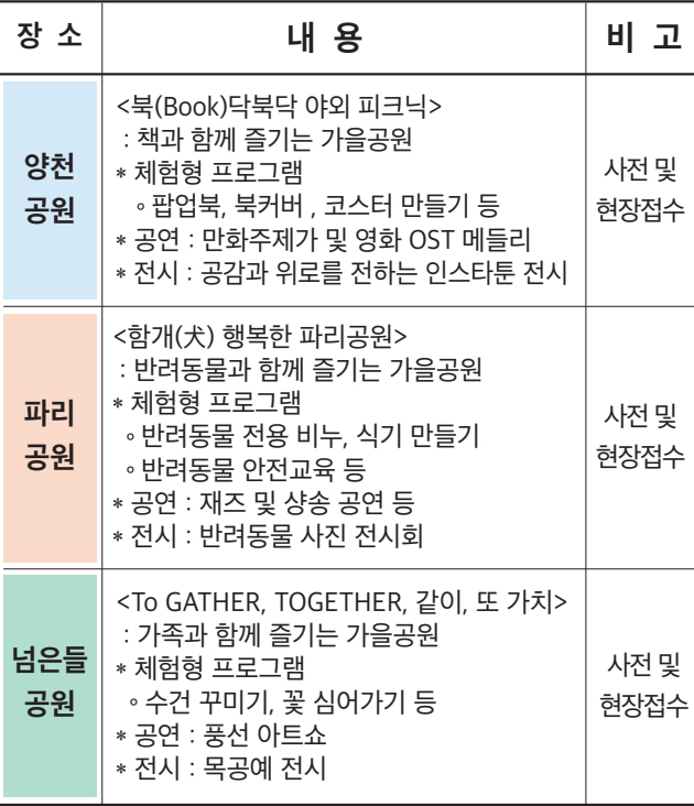 가을 힐링 파크데이 내용