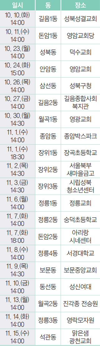 1일 현장구청장실 운영 안내