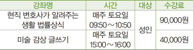 신규 강좌 안내
