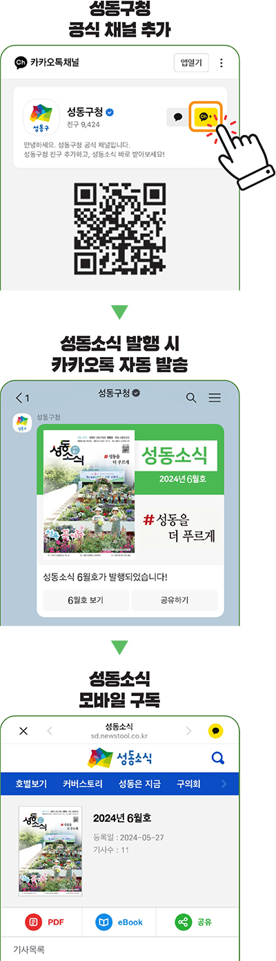 성동소식 모바일 구독방법