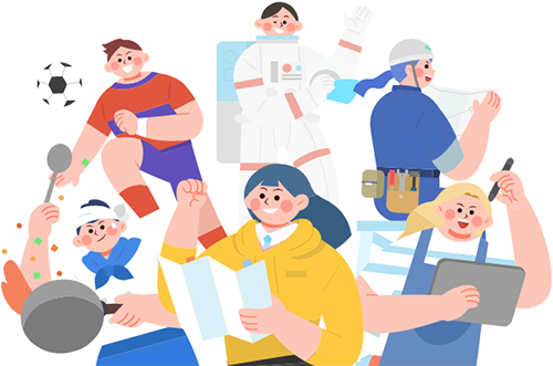 진로체험 멘토링 일러스트