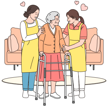 돌봄서비스 일러스트