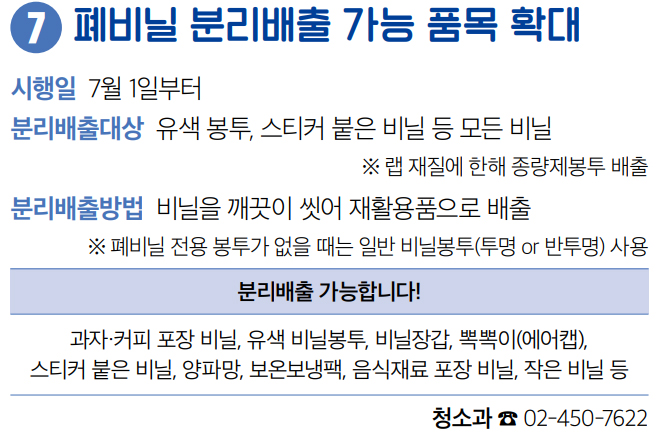 폐비닐 분리배출 가능 품목 확대