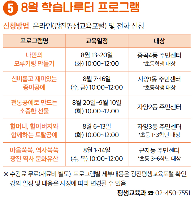 8월 학습나루터 프로그램