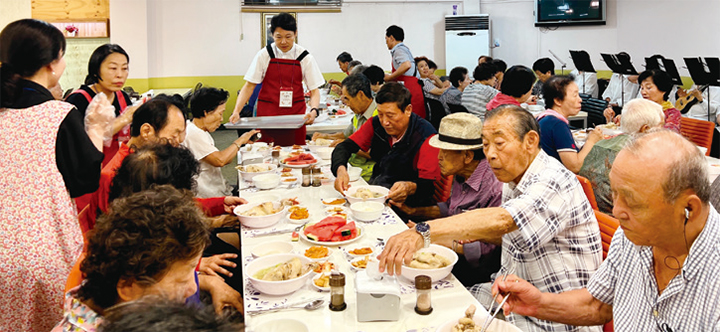 다산동 중복맞이 삼계탕 대접