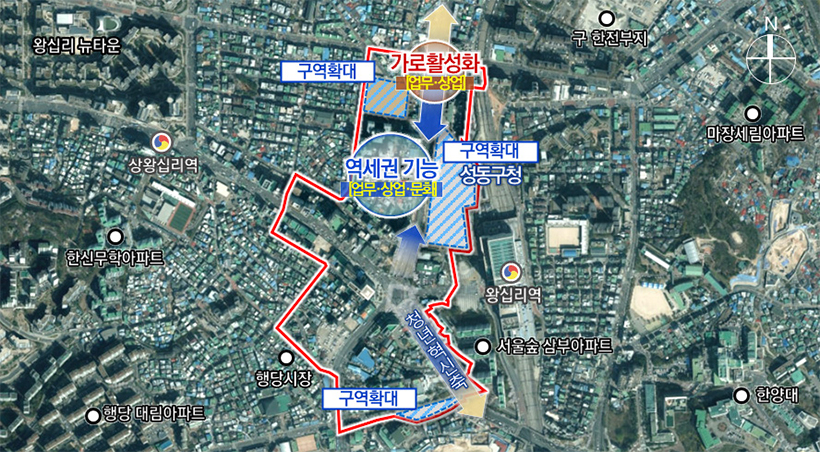 왕십리역 주변 지도