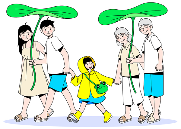 안전한 여름나기 일러스트