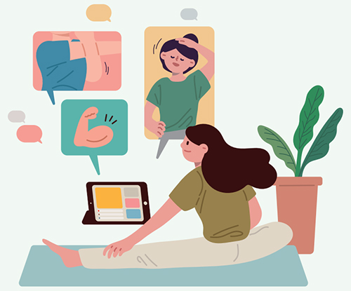 온라인 운동교실 일러스트