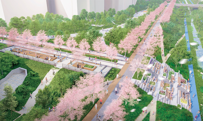 가든파이브 뒤편 장지천