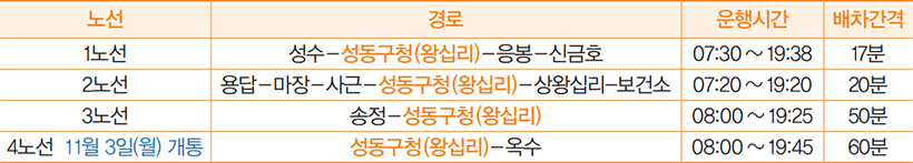 성공버스 노선 안내