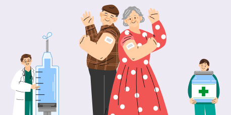 어르신 예방접종 일러스트