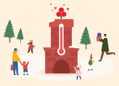 따뜻한 겨울나기 일러스트