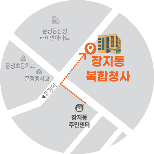 장지동 복합청사 약도