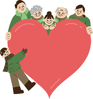 따뜻한 겨울나기 일러스트