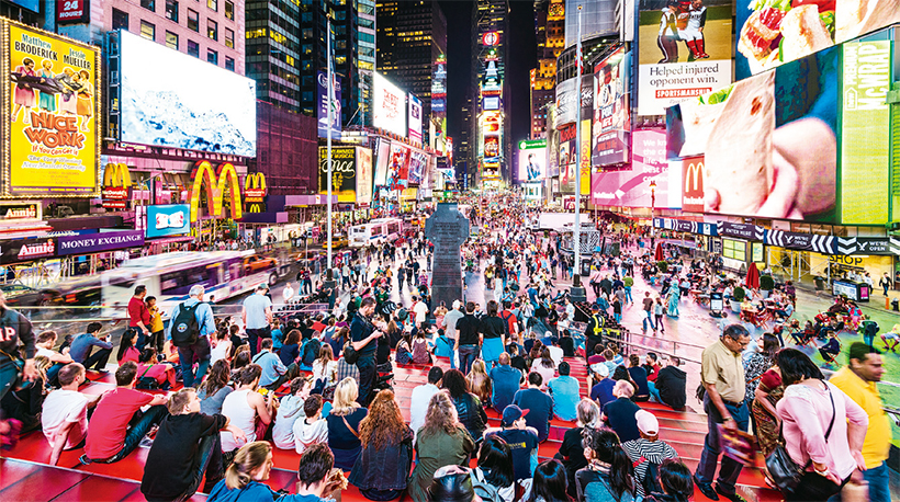 뉴욕타임스퀘어 볼드랍 축제 현장