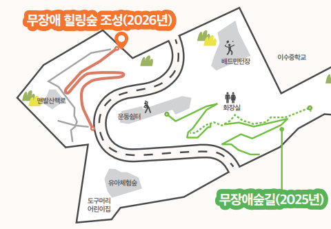 도구머리 근린공원 무장애숲길 약도