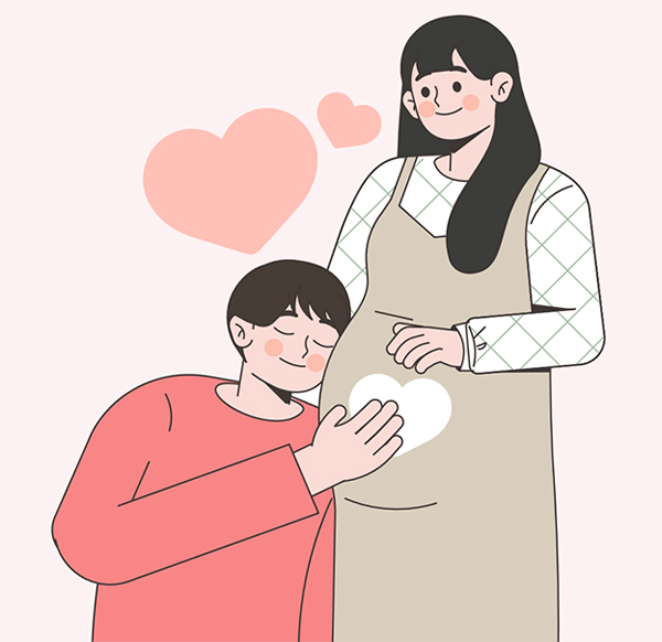 임신부부 일러스트