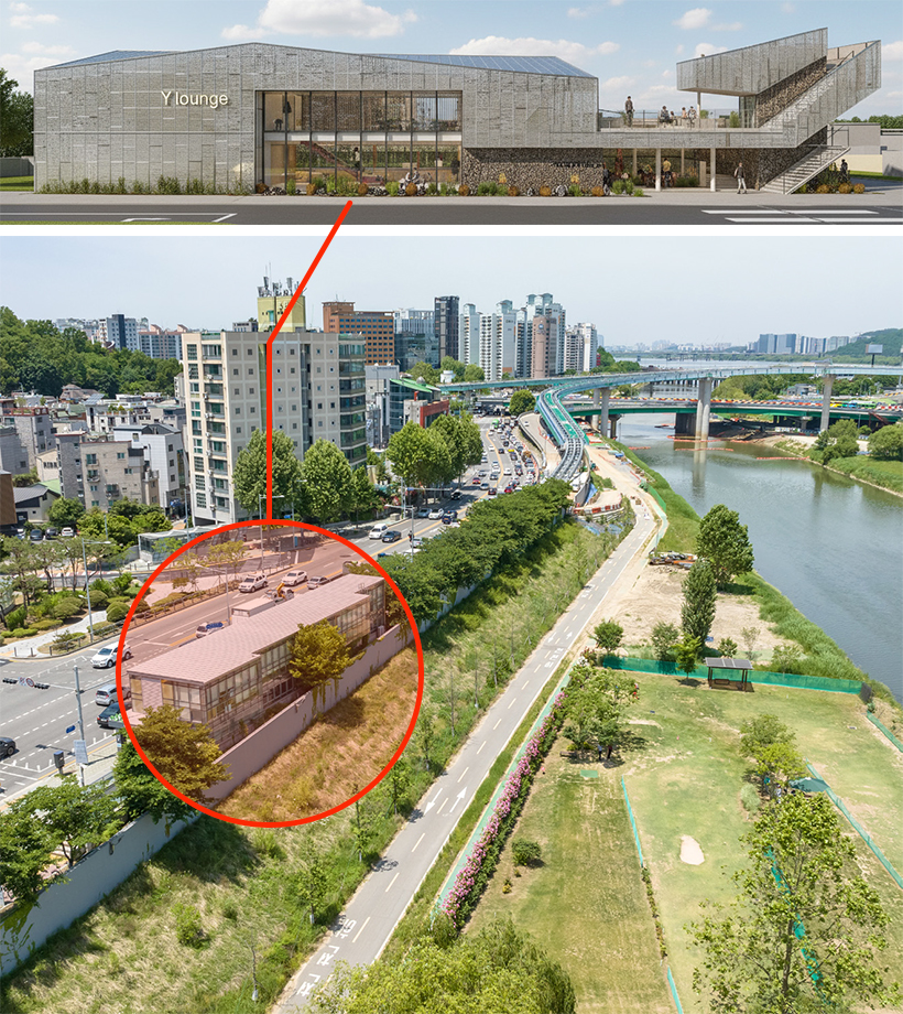 (위)조감도 / (아래)안양천 현재 모습