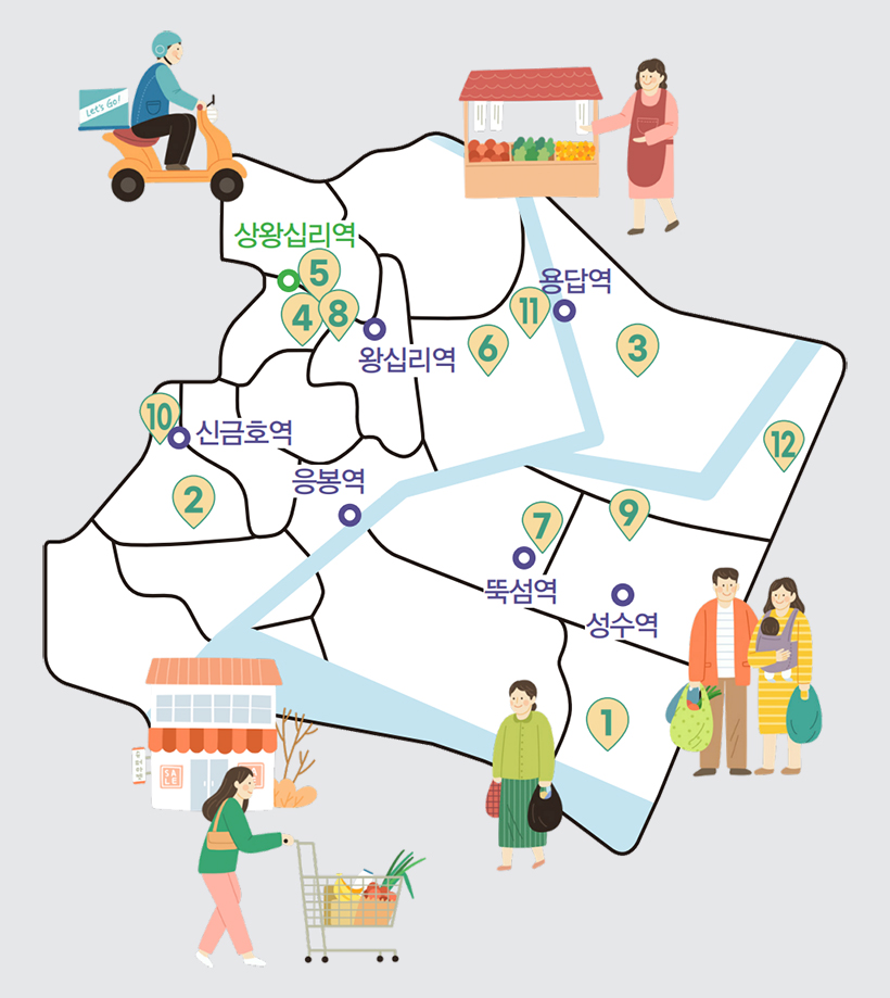 성동구 전통시장 약도