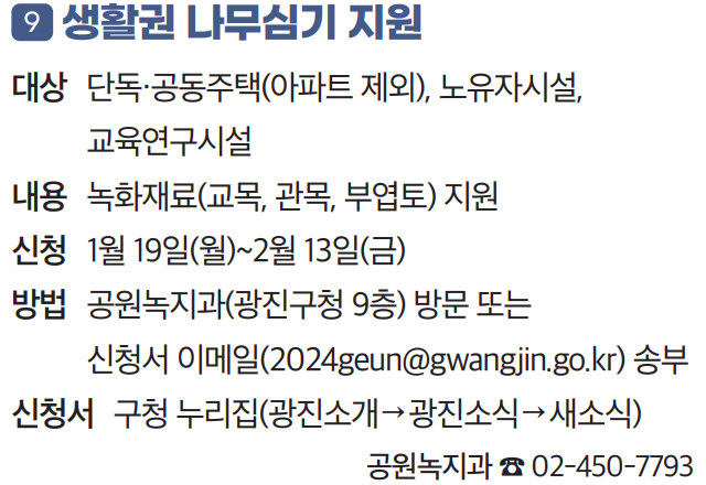 9 생활권 나무심기 지원