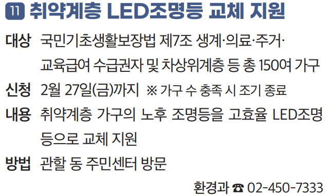 11 취약계층 LED조명등 교체 지원