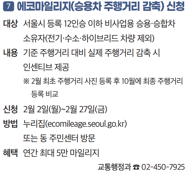 7 에코마일리지(승용차 주행거리 감축) 신청
